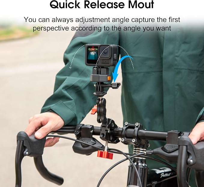 Quick Release Plate Mount for DJI Osmo Action 6 5 4 Accessories | For Gopro Hero 13 12 11 10 9 8 lit hero 4K Claw Tripod QR Adapter for Gopro Public Head Monopod/Slider Black - Image 4