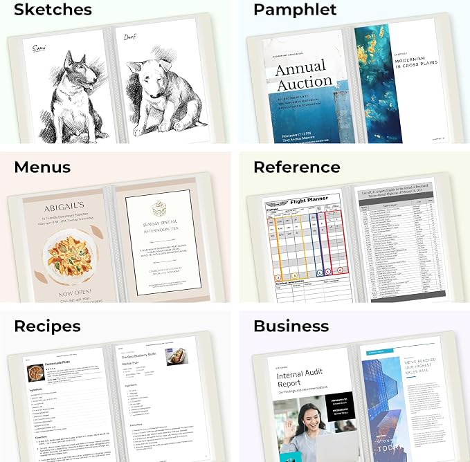 Dunwell Presentation Book 24-Pocket 5.5x8.5, Plastic Sleeves, 2-Pack, Ivory | Acid-Free Poly, Displays 48 Pages, Tear-Resistant Sleeves, Ideal for Documents & Artwork - Image 7