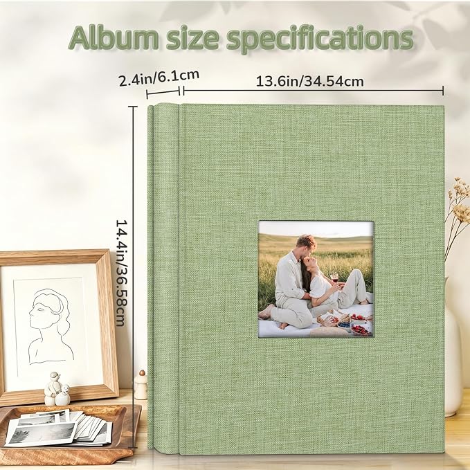popotop Photo Album 4x6-600 Photos Photo Books with 600 Horizontal and Vertical Pockets,Linen Cover Albums for Family Wedding Anniversary Baby Vacation Pictures - Image 4
