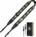 Padwa Lifestyle Adjustable Camera Strap - 1.5" Full Grain Leather Ends Camera Straps for Photographers, Adjustable Neck Shoulder & Crossbody Cotton Strap Quick Release for Cameras and Binoculars by PadwaLifestyleCameraStrap