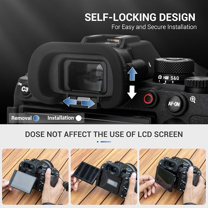 A7R VI Eyecup,Replace Sony FDA-EP21 Camera Eyecup for Sony A7V A7IV A7RV | Soft Silicon,Camera Eyecup Viewfinder,for Sony A7R VI A7 V A7V A7IV A7R V A7RV A1 II A9III A1II A7S III A7SIII - Image 5