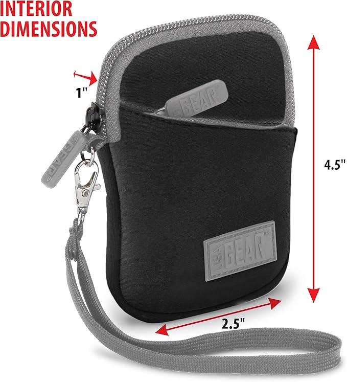 USA Gear Small Camera Pouch with Wrist Strap, Belt Loop - Small Digital Camera Case Fits Canon Powershot, Sony Cybershot, Nikon Coolpix, Kodak PIXPRO, G7 Mark iii - Fits 4.5 Inch Models - Image 2