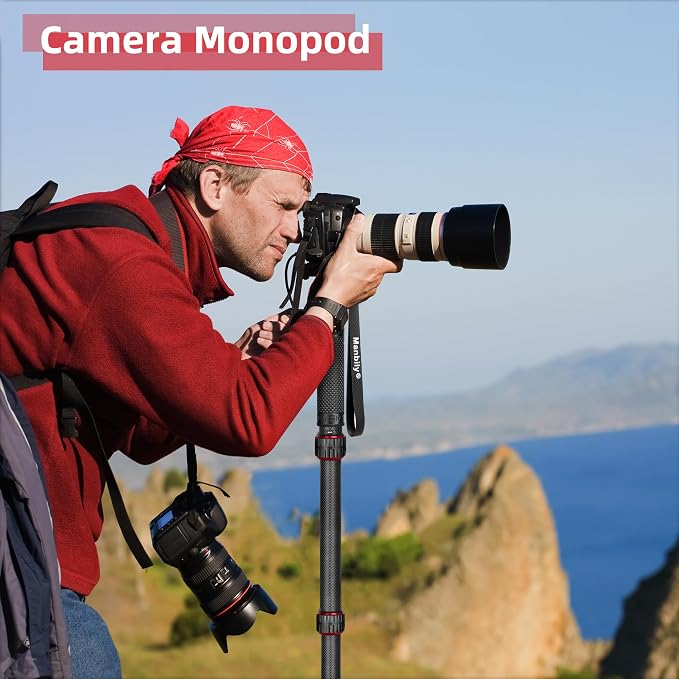 Camera Monopod, C-777L 36mm Tube Carbon Fiber Monopod with Walking Stick Handle, Portable Compact Lightweight for DSLR Cameras Travel, Max Load 40lbs - Image 5