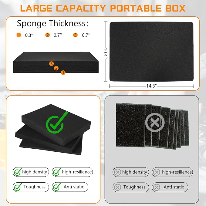 15 Inch Hard Carrying Storage Case | Ideal for Microphone & Camera Gear Transportation, DJ Mixer Case with Customizable Pre-Diced Foam, 15 X 11 X 4.3 Inch, Black - Image 6