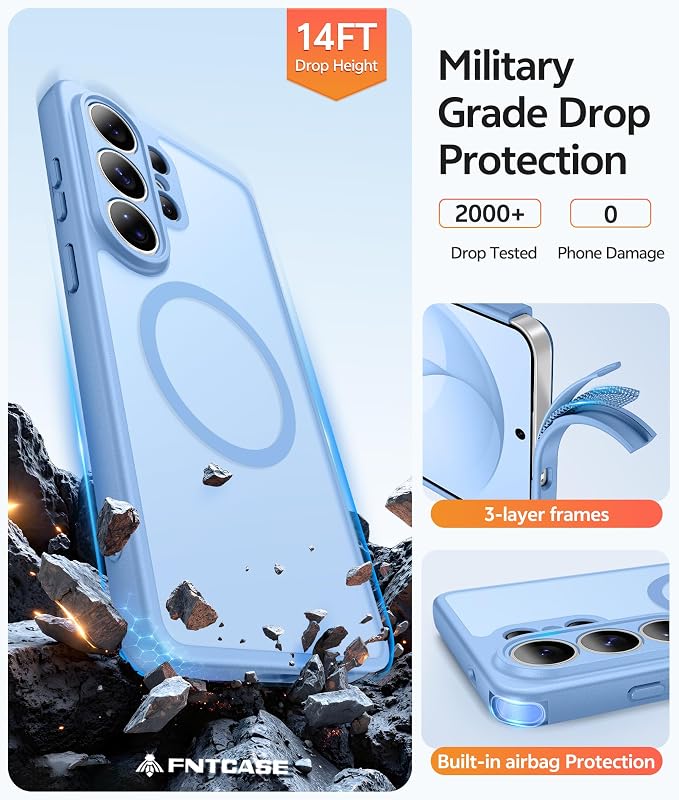 FNTCASE for Samsung Galaxy S26 Ultra Case, Compatible with Magsafe | Screen Protector, Full Camera Protection, Translucent Matte, 14FT Military Grade Drop Proof, Protective Phone Cover - Image 5