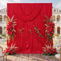 10 Panels 5x10ft Red Backdrop Curtains for Parties, Wrinkle Free Red Photo Backdrop Drapes Back Drop Cloth Drapery for Wedding Birthday Photography Baby Shower Background Decor by CO-AVE