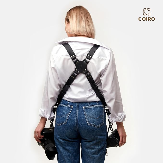 Dual Camera Harness Leather Camera Strap DSLR/SLR, All-Day Comfort - Image 6