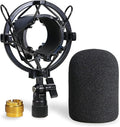SUNMON AT2020 Shock Mount with Windscreen, Shock Mount Stand with Foam Pop Filter for Audio Technica AT2020 AT2035 AT4040 AT2020USB ATR2500x Condenser Micphone by sunmon