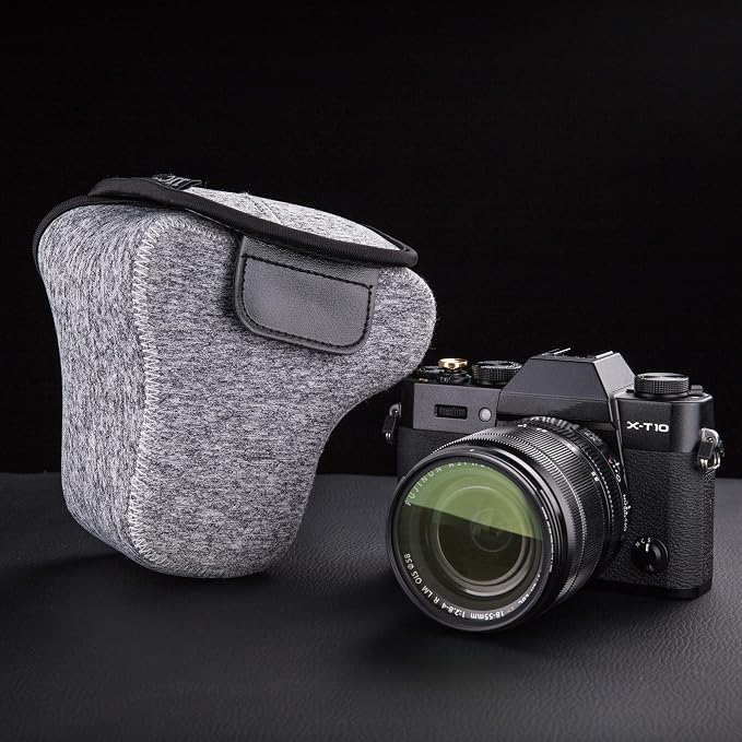 Neoprene Camera Sleeve for Fuji X-T30 III X-T50 +16-50mm Lens Leica Q3 43 | without strap, for SONY a7C II +28-60 Fuji X-T30 III X-T50 +16-50mm/Nikon Z30+12-28mm Lens Camera Case, 5 x 3.3 x 5.1" - Image 4