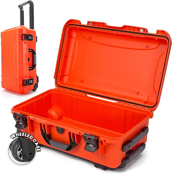 NANUK 935 Hard Case Empty - Waterproof with Wheels, 22"x14"x9" - Dustproof and Impact Resistant, Carry-On Approved for Most Airline - Orange by NANUK