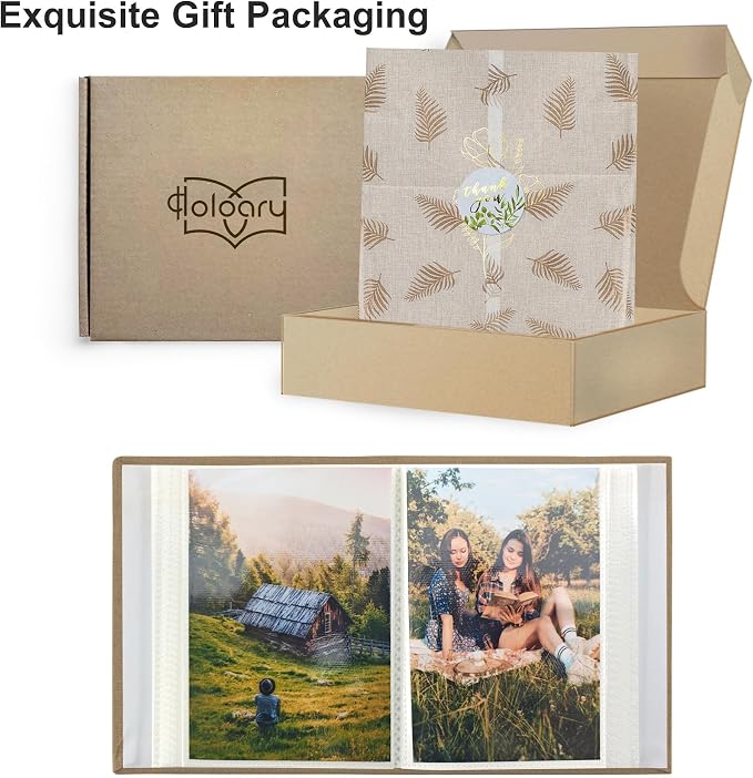 Holoary Photo Album 4x6 200 Photos, 200 Pockets 4”x6” Picture Album, Linen Fabric Cover Big Picture Book for Photos with Writing Area, 4x6 Photo Albums for Family Weddings Travel Memories(Khaki) - Image 9