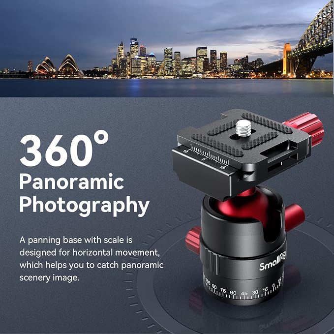 SmallRig Desktop Mini Tripod for Camera/Phone, Aluminum, Load up to 11lbs | Aluminum Alloy, with 360 Degree Ball Head, 1/4'' Quick Shoe Plate for Vlogging DSLR Camera Video, Load up to 11 pounds - Image 3