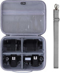 Medium Camera Case Bag for Canon/Sony/Nikon Camera and Multiple Lens Gray | Hard Travel Carrying Case Bag for Canon/Sony/Nikon DSLR SLR Mirrorless Camera and Multiple Lens with 3 Dividers by LTGEM