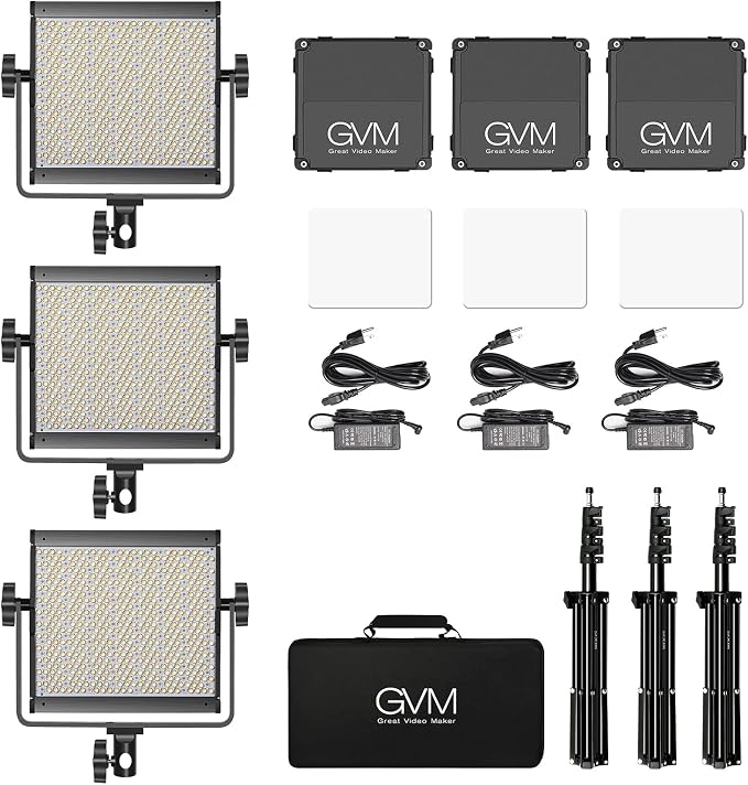 GVM RGB Video Lighting, 360° Full Color Led Video Light with APP Control, 3 Packs 850D Photography Lighting Kit CRI 97, YouTube, Aluminum Alloy Shell - Image 7