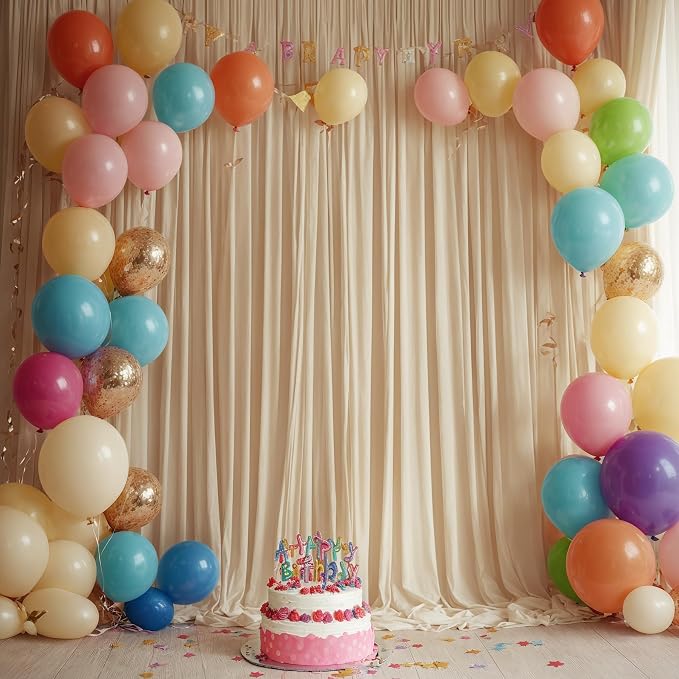 30ft x 10ft Wrinkle Free Champagne Backdrop Curtains for Parties, 6 Panels 5x10ft Thick Polyester Photo Backdrop Drapes for Wedding Birthday Party Photography Background Stand - Image 4