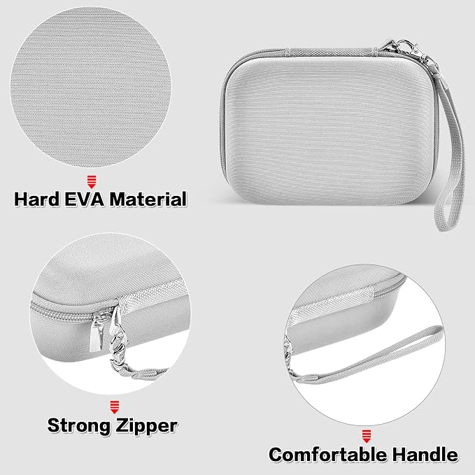 Comecase USB Flash Drive Case, Holds 44 USB Drives and 9 SD Cards | Pre-Cut Foam Fits Mixed Drive Sizes Flash Drive; EVA Shell Protects Data on the Go, Grey, Large, Case Only - Image 3