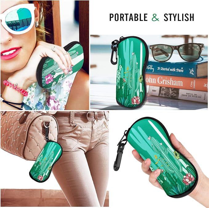 MoKo Sunglasses Soft Case Ultra Light Neoprene Zipper Eyeglass Case for Men Women - Image 6