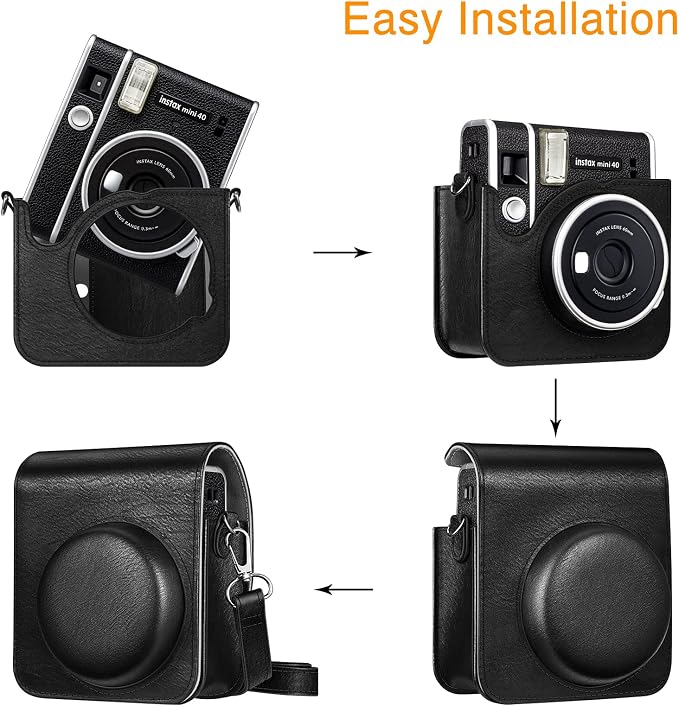 FINTIE Protective Case for Fujifilm Instax Mini 40 Camera | Camera Travel Bag, Adjustable Shoulder Strap, Snap Closure, Removable Front Cover, Daily Protection, Vegan Leather - Image 8