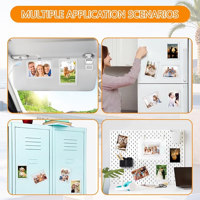 2Pcs Car Visor Photo Clip for Magnetic Car Picture Holder for 3 Inch Photos,Car Visor Picture Holder,Personalized Car Accessories with Clips for Easy Display - Image 2
