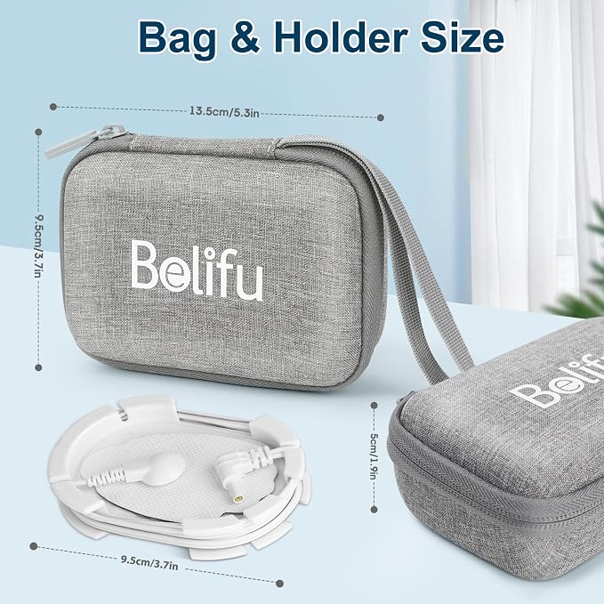 Belifu Storage Bag with Wrapable Pads Holder, Hard Travel Case for Tens Unit, Electrode Pads and Wires Organizer, Portable Zipper Bag with Film and Mesh Bag - Image 6