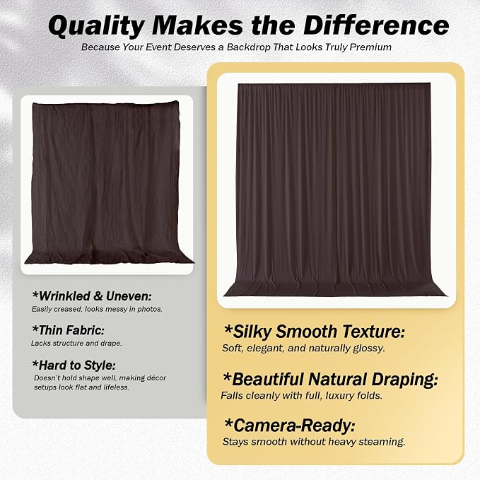 20x12 ft Brown Backdrop Curtains for Weddings, Birthdays and Photos - Image 4