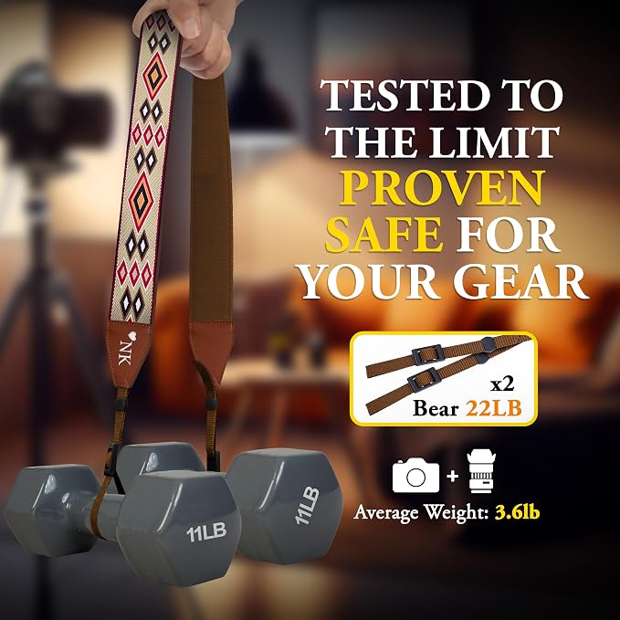 Art Tribute Custom Camera Strap Orange Rhombus - Add Your Text and We Make It Especially For You Get Your Own Personalized Gift Camera Strap, No Shipping Cost! - Image 2