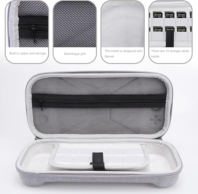 Storage Case for NS Switch 2 for (2025) case Cover,Grey Hard Shell Portable,Handbag with 2 Pack Tempered Films 2 in 1 - Image 3