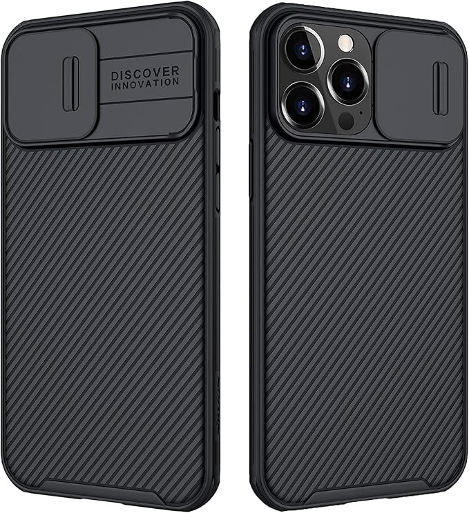 Mangix for iPhone 13 Pro Case with Camera Cover,Slim Fit Thin Polycarbonate Protective Shockproof Cover with Slide Camera Cover, Upgraded Case for Apple iPhone 13 Pro (Black) by Mangix
