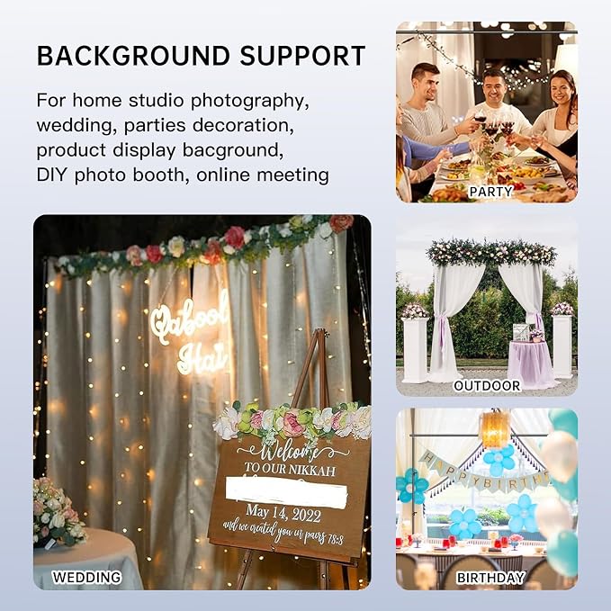 Backdrop Stand, 7.5x10 FT Adjustable Photography Background Stand Kit for Parties Photo Video Wedding - Image 6