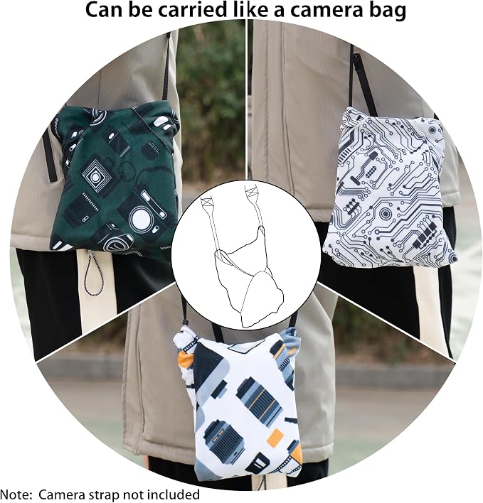 3pcs Camera wrap, Protective Wrap, Magic Self-Adhesive Cloth, Anti-scratch Lens Camera Wrap, Folding, Washable, Lens pouches, Soft cloth with a sticky for camera - Image 5