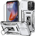 for Moto G 2025 Case with Screen Protector and with Camera Cover, 360°Military Grade Rotatable Kickstand (Heavy Duty) Shockproof Protective, Case for Moto G 2025 Grey by Aozuoton