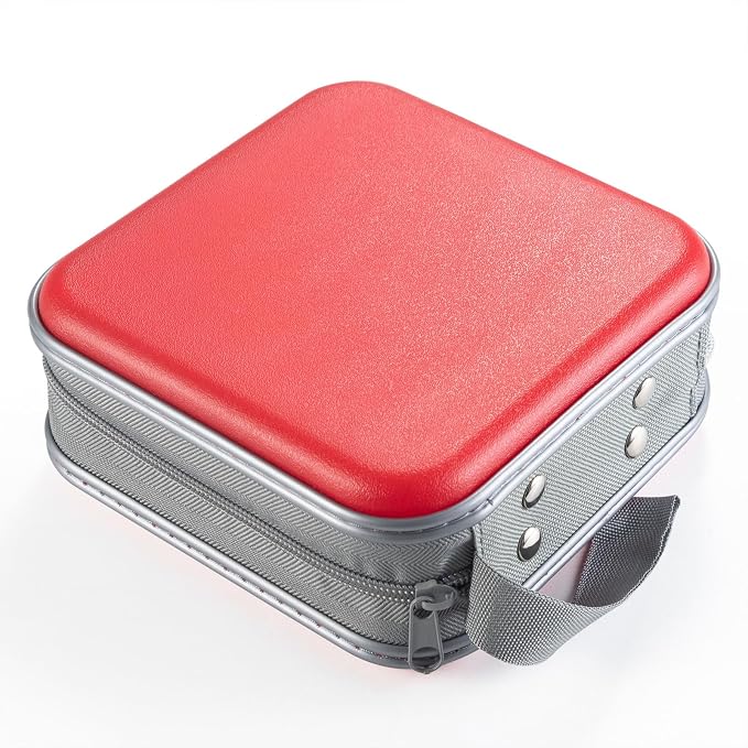 LIOVODE DVD Case, 48 Capacity Hard Plastic CD Case Holder for Car | DVD Storage, Hand Strap, Zipper Closure, Scratch-Resistant Sleeves, CD Storage for Music Blu-Ray Game Disc for Travel Office - Image 5