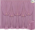 8 Panels Dusty Pink Backdrop Curtains for Wedding Party Wrinkle Free Backdrops Curtain Drapes Fabric Decorations Photo Back Drop Cloth for Baby Shower Photography Stage Reception 40ft(W) x 12ft(H) by Tao-GePartyDecorations