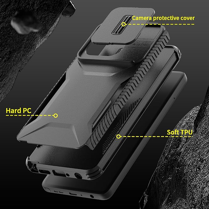 for Motorola G Stylus 5G 2025 Case with Built-in Slide Camera Cover & Screen Protector, [2 in 1] Heavy Duty Rugged Shockproof Protective Cover for Moto G Stylus 5G 2025(Black) - Image 6