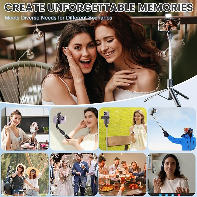 67Inch Extendable Phone Selfie Stick with Wireless Remote, Tripod Stand and Fill Light, Portable, for Photograph, Live Streaming, Video Recording, Compatible with iPhone Samsung Android Gopro - Image 7