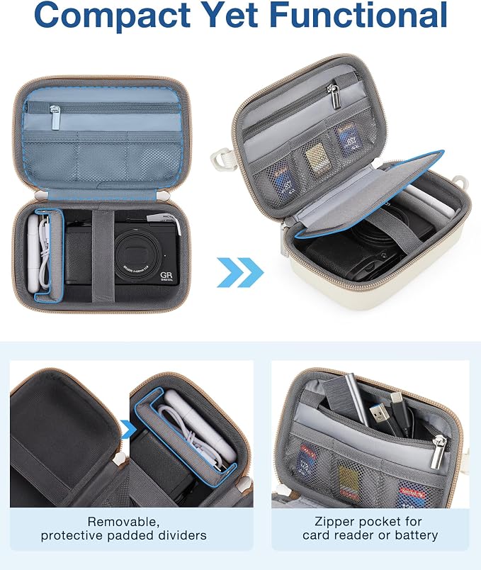 BAGSMART Digital Camera Case Protective Lightweight Camera Bag with Strap | Waterproof & Shockproof Small Camera Case with 2 Carrying Ways for Canon PowerShot G7X Mark II/III/Sony DSCW800/DSCW830 - Image 4