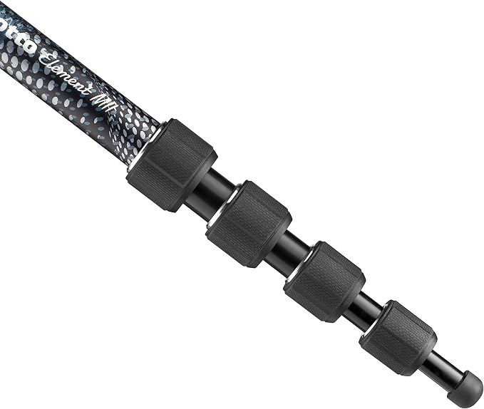 Manfrotto Element MII MMELMIIA5BK, Lightweight 5-Section Aluminium Travel Camera Monopod, with Wrist Strap, Rubber Grip, Twist Locks, Load up 15kg, for Compact Cameras, Mirrorless, DSLR, Black - Image 5
