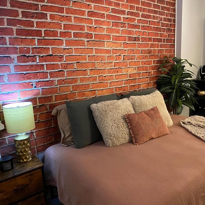 7x5 Ft Brick Wall Party Backdrop，Polyester Fabric Red Brick Sign Photo Backdrops Background for Thanksgiving Halloween Party Wedding Graduation Home Decoration Photo Booth Prop Banner - Image 3
