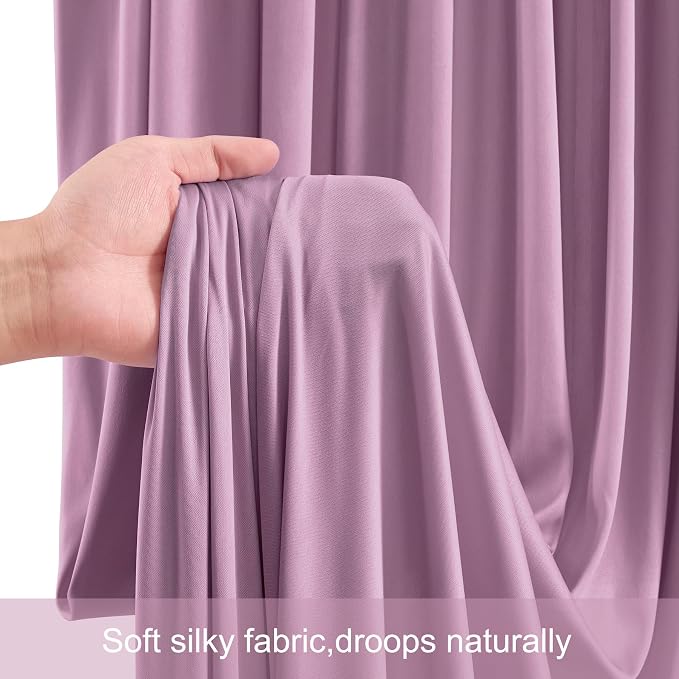 10 Panels Dusty Pink Backdrop Curtains for Wedding Party Wrinkle Free Backdrops Curtain Drapes Fabric Decorations Photo Back Drop Cloth for Baby Shower Photography Stage Reception 50ft(W) x 12ft(H) - Image 5