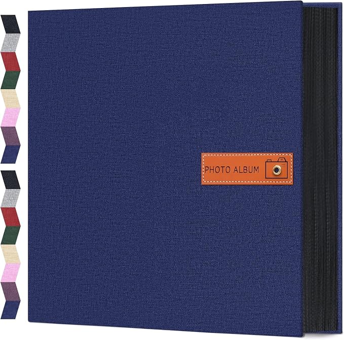 Popotop 4x6 Photo Album 600 Pictures, Linen Hardcover, Reinforced Spine | Large 600-Photo Capacity, Acid-Free PP Slip-In Pockets, 3 Landscape and 2 Portrait Photos per Page, No Memo Space by Popotop