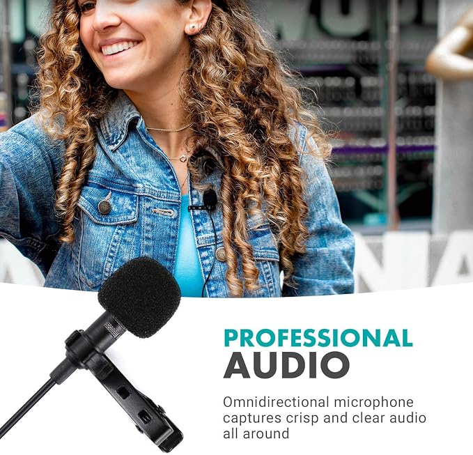 Movo WMX-20-DUO 48-Channel UHF Wireless Lavalier Microphone System with 1 Receiver, 2 Transmitters, and 2 Lapel Microphones Compatible with DSLR Cameras (330' ft Audio Range) - Image 7