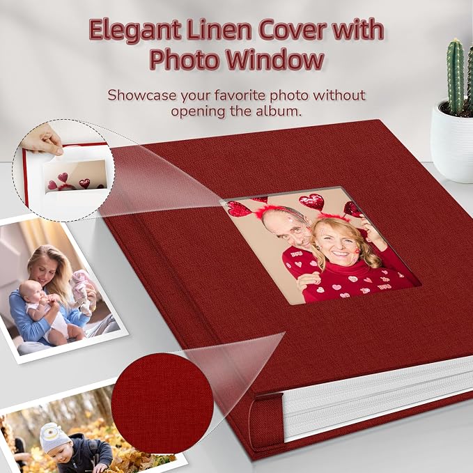 Popotop Photo Album 4x6-600 Photos Photo Books with 600 Horizontal and Vertical Pockets,Linen Cover Albums for Family Wedding Anniversary Baby Vacation Pictures - Image 2