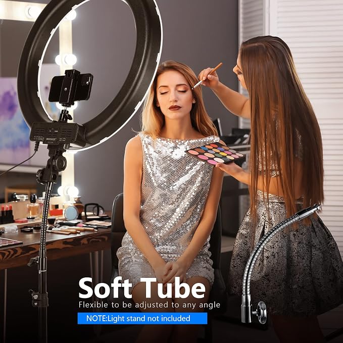 Neewer 18-Inch Ring Light, 55W Dimmable 5500K Light with 240 LEDs Color Filter, Soft Tube and Carrying Bag for YouTube, TikTok, Selfies and Photography, Compatible with Camera and Smartphones | Color Filter, Soft Tube, Carrying Bag, for YouTube TikTok,... - Image 6