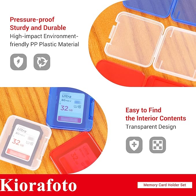 24PCS Multi-Color Clear Plastic SD Card Case Holder(NOT Include Any Cards) | with Labels,Transparent,Standard Memory Card Case Box Storage Organizer,for 24 SD SDXC SDHC Cards - Image 4