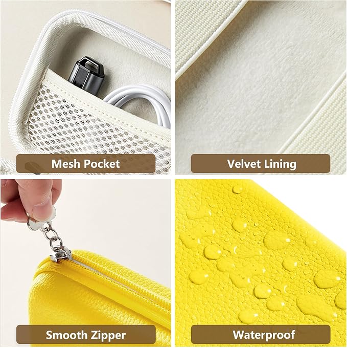 Digital Camera Case for KODAK PIXPRO FZ55/FZ45,Case Only,Lemon Yellow | Fits CAMKORY DC403 and Canon PowerShot ELPH 360 HS Compact Digital Cameras, Small Hard Shell Camera Pouch with Mesh Pocket - Image 6