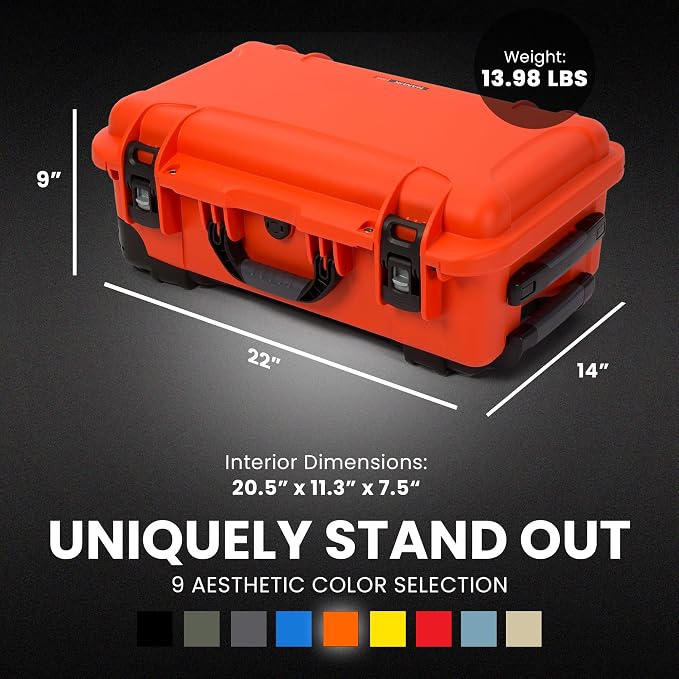 NANUK 935 Hard Case with Cubed Foam for Camera & Lenses – Waterproof Protective Equipment Case with Wheels, 22” x 14” x 9” – Dustproof and Impact Resistant, Carry-On Approved for Most Airlines–Orange - Image 6