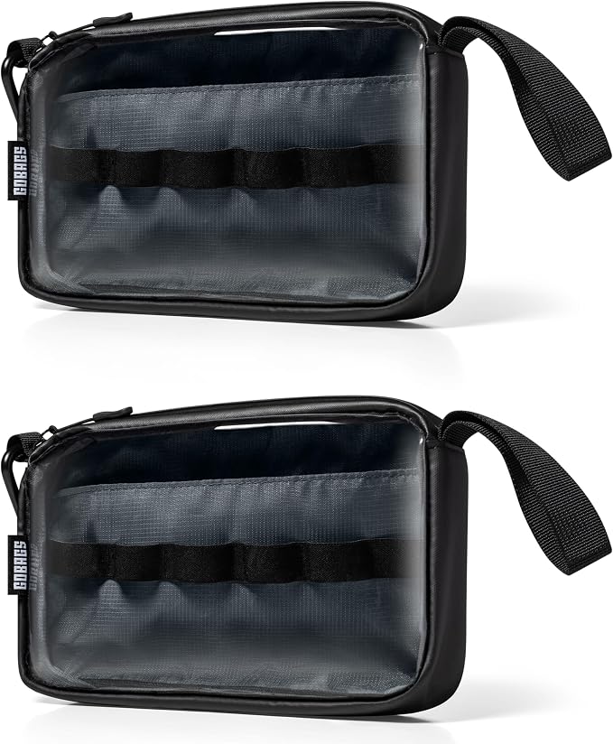 GOBAGS NEO Production Zipper Bags (2-Pack) - Electronics & Camera Accessories Bag - Cable organizer, Gear Accessory Pouch, Travel Camera Essentials (Small, Black) by Unknown