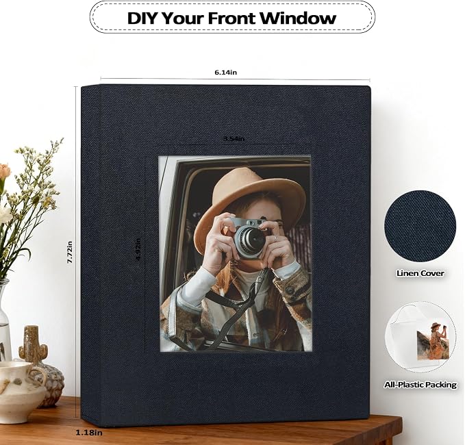 Popotop 2 Pack Photo Album 5x7 Pictures, Small Linen Slip-in Photo Albums Book for 80 Photos with 40 Pockets, Birthday Gifts for Women Mom Family Baby - Image 4