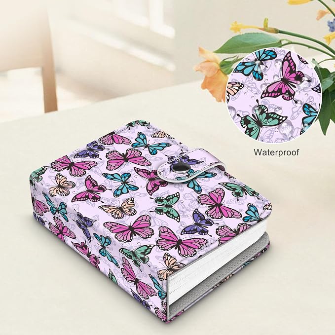 Fintie Mini Photos Album Book for 2x3 Inch Films - 52 Pockets Small Albums | For Fujifilm Instax Mini, Polaroid Hi-Print Pictures, Portable Kpop Photocard Holder, Travel Memory Book, Butterfly - Image 7