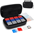 EVA PU SD Card Case with 40 PCS Individual Plastic Memory Card Holder for 40 SD SDXC SDHC Cards,Dual Protect Water-Resistant Anti-Shock SD Card Carrying Case Organizer with Handle & Labels by Kiorafoto
